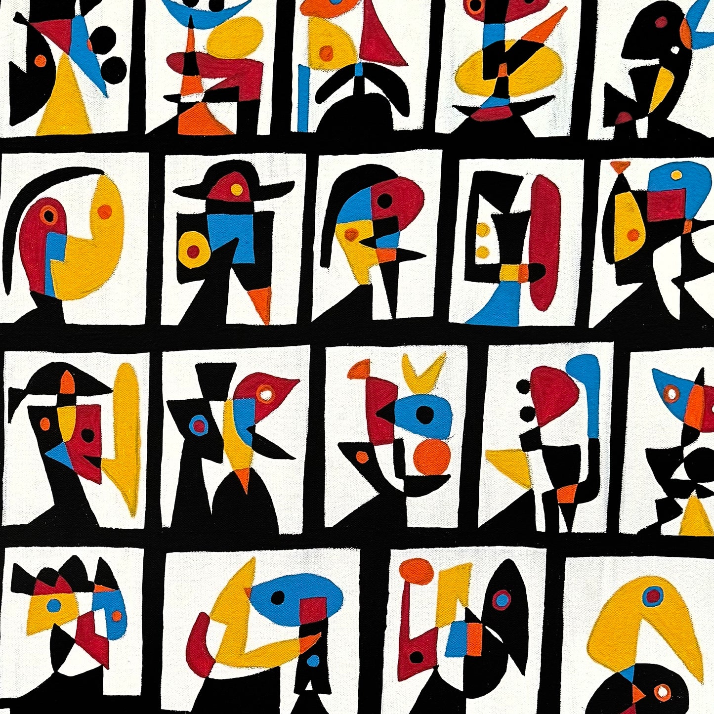 Mosaico de personas en fondo blanco