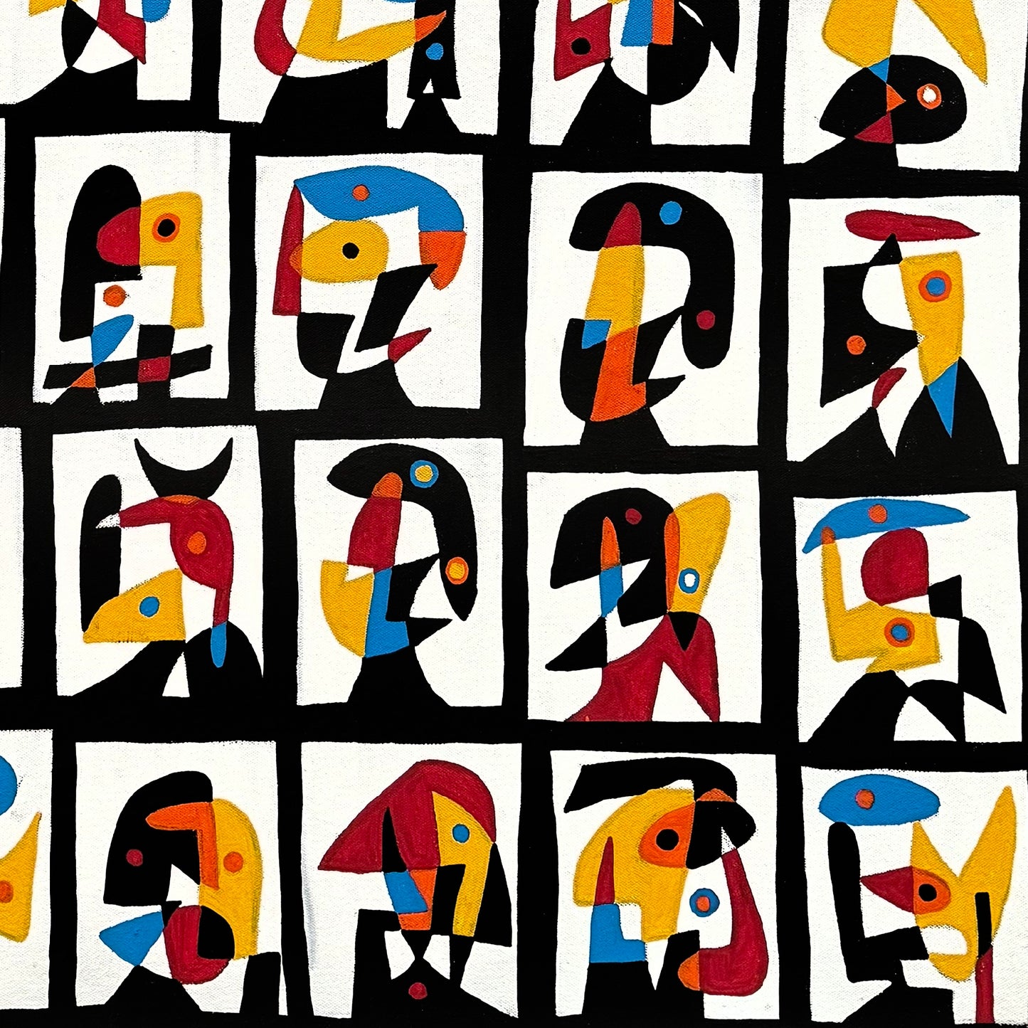 Mosaico de personas en fondo blanco