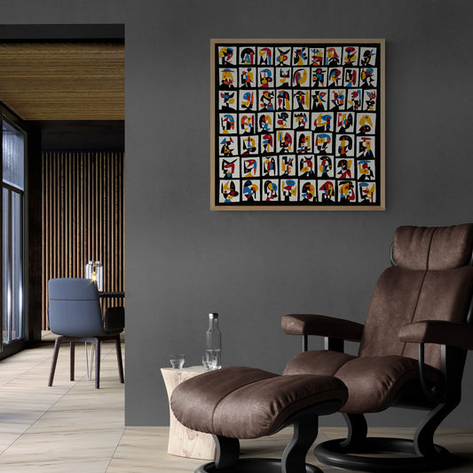 Mosaico de personas en fondo blanco