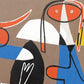 Personajes en fondo beige