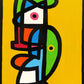 Personaje en fondo amarillo