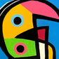 Personaje en fondo azul