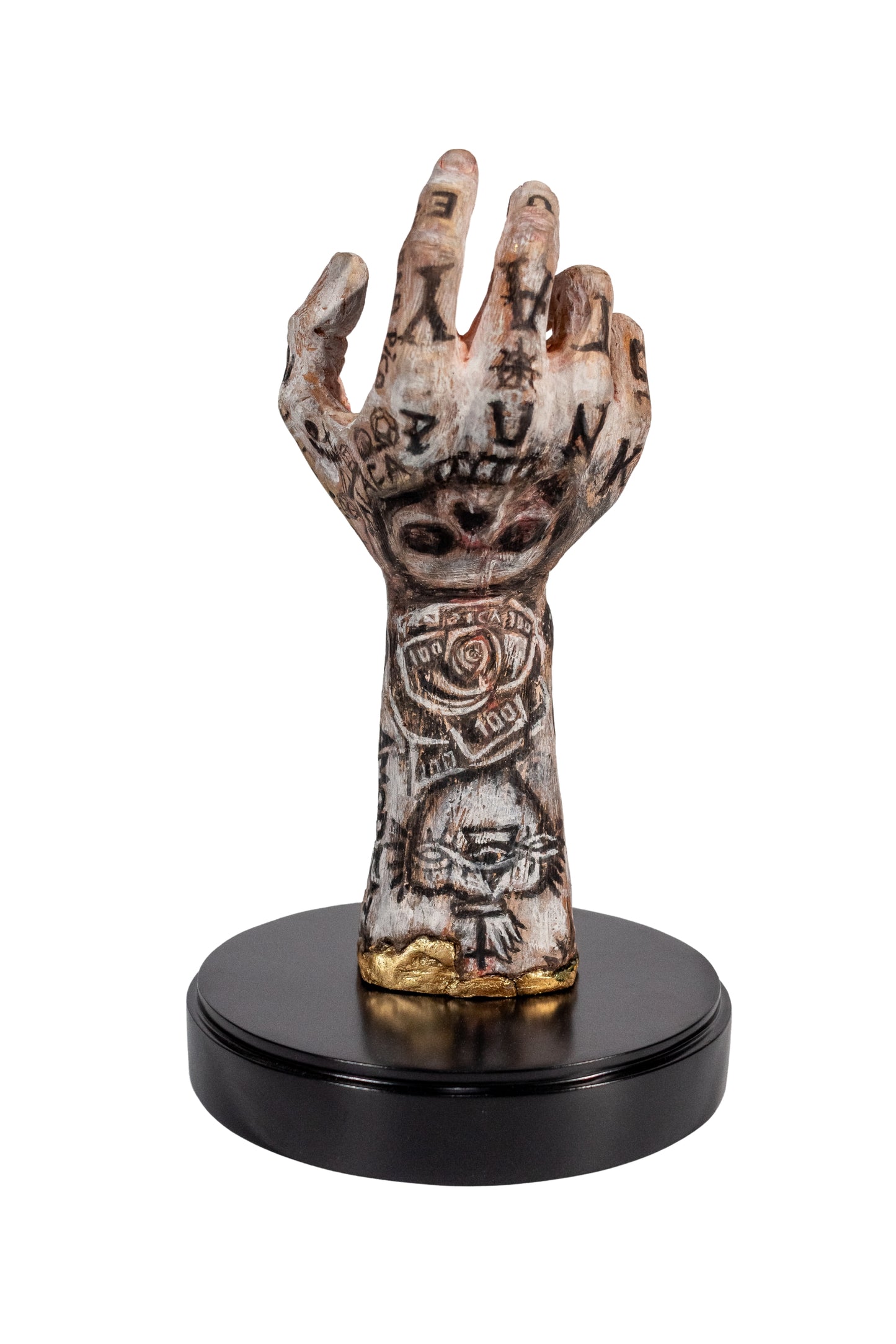 Escultura moderna / Ceramica - Mito-mano de cera y negro de vid-@
