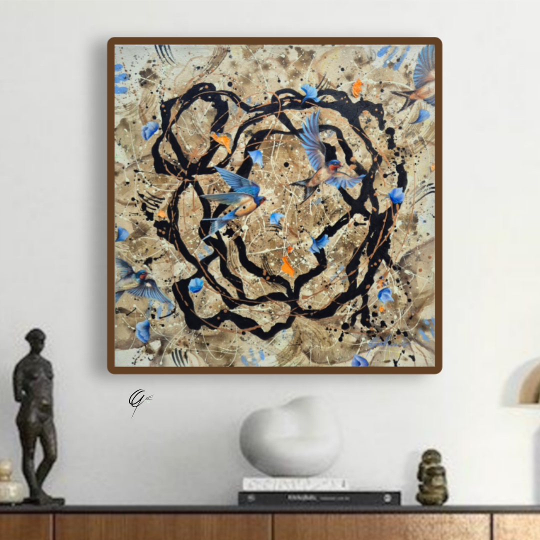 Obra de arte original - Los caminos difíciles  seguido conducen  a lugares hermosos!
