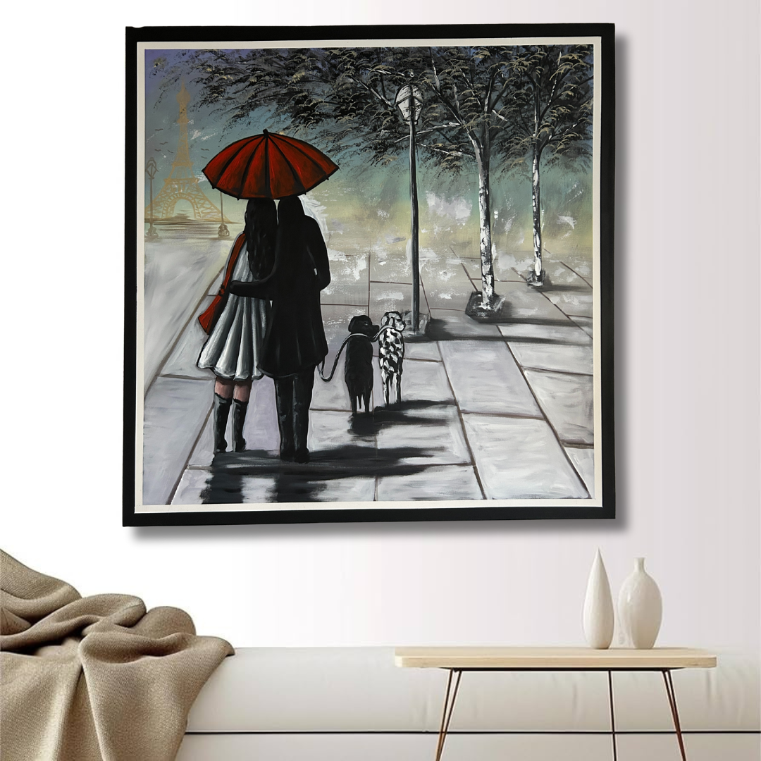 París Bajo Lluvia Carmín