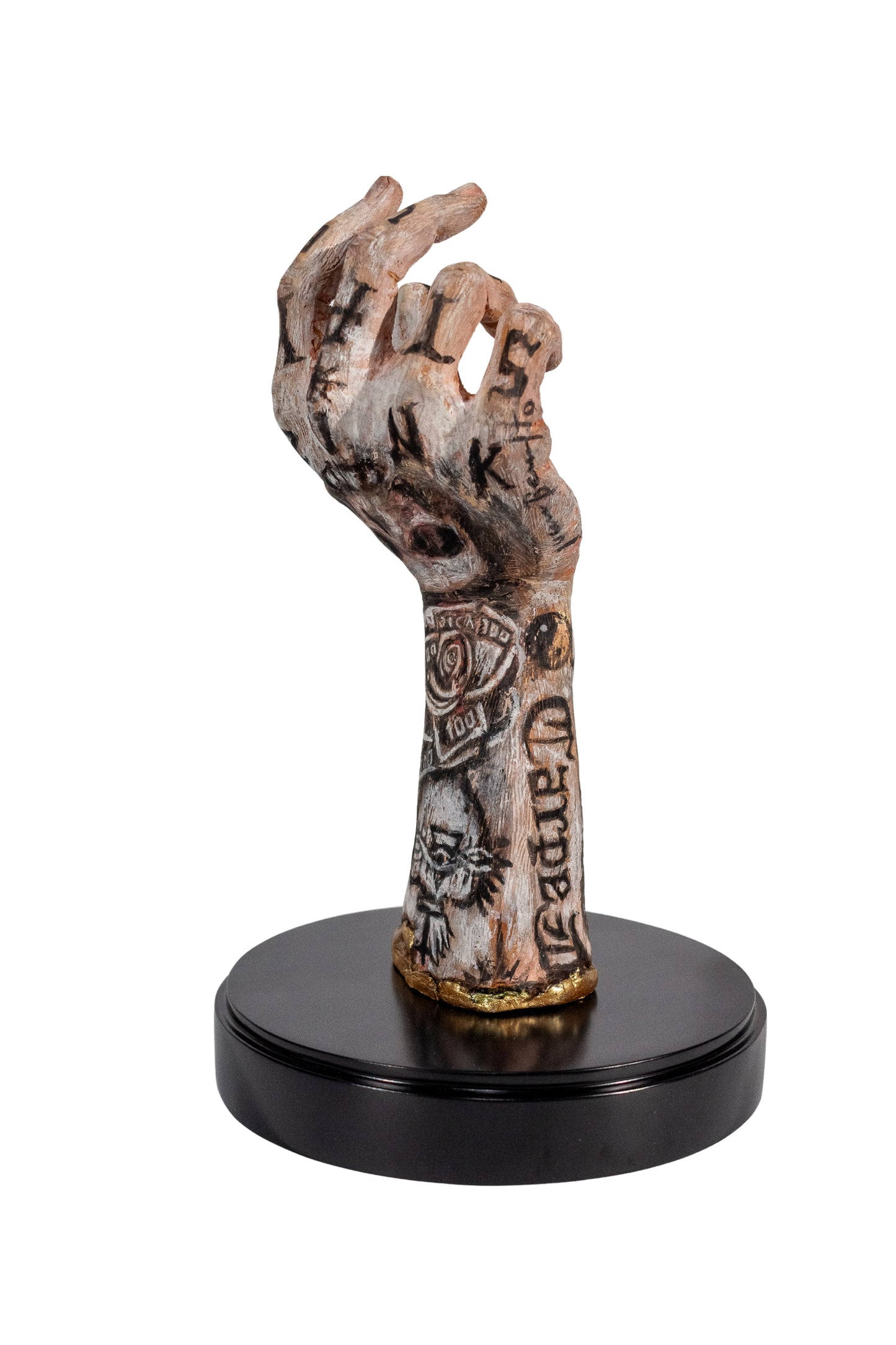 Escultura moderna / Ceramica - Mito-mano de cera y negro de vid-@