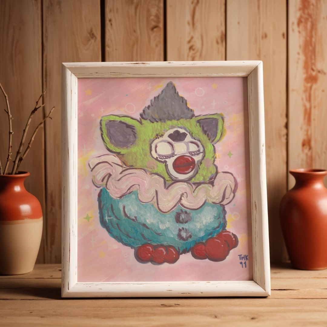 Ilustración Surrealista | Furbyaso Arte Original en Gouache | Arte Adorable | Obra Única 21x21