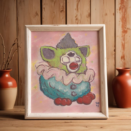 Ilustración Surrealista | Furbyaso Arte Original en Gouache | Cute Creepy Character Art | Obra Única 21x21