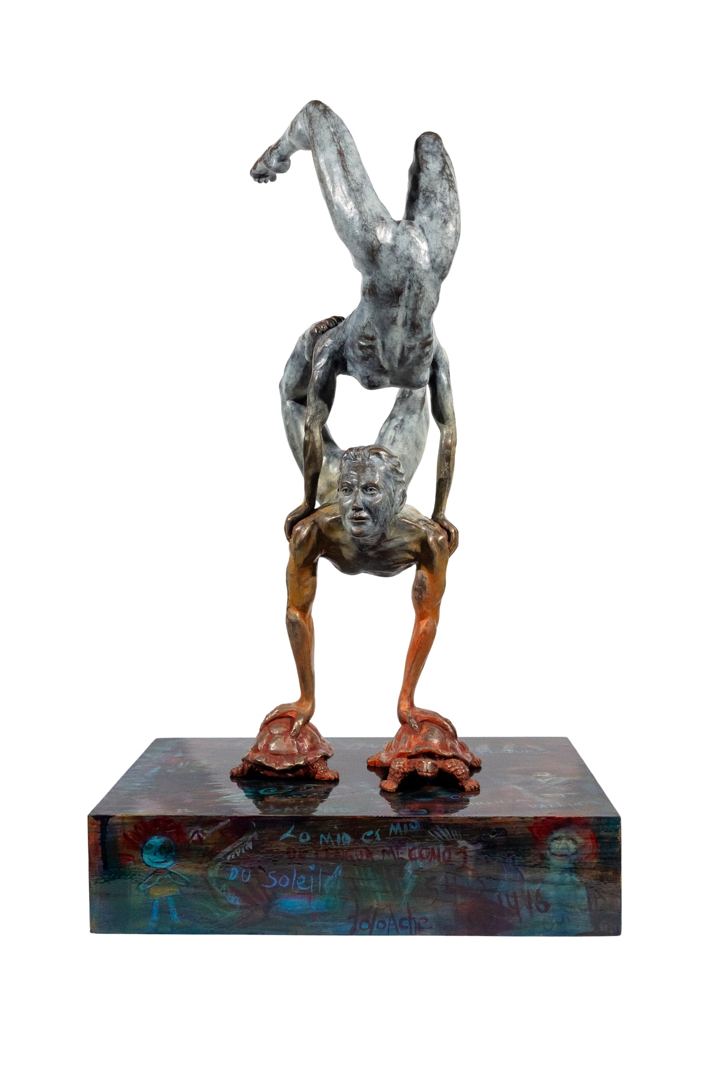 Escultura moderna / Bronce / Madera - Tortugas hasta el fondo, coordenadas: 1.618033...?