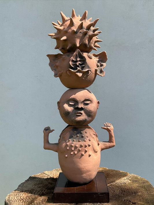 Escultura Cerámica - Totem Barro Rojo