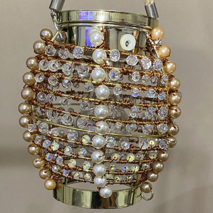 Farolito dorado tipo maquinista - Atrapasol 3D