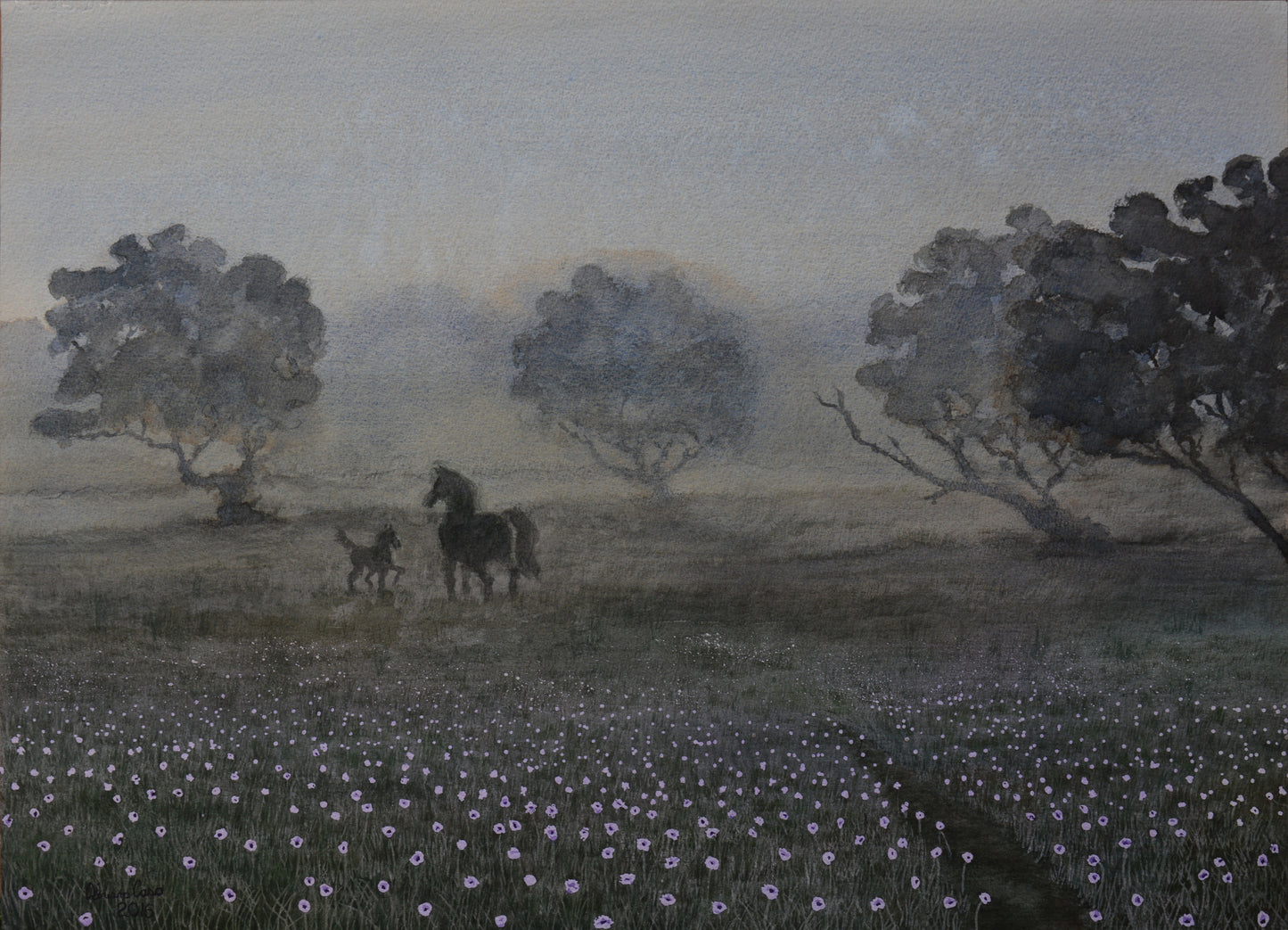 Obra de Arte Original "El amanecer del caballito"