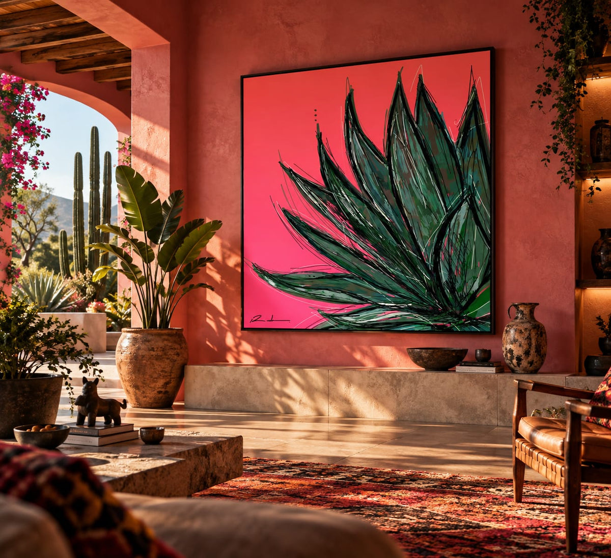 AGAVE VII (fondo rosa)