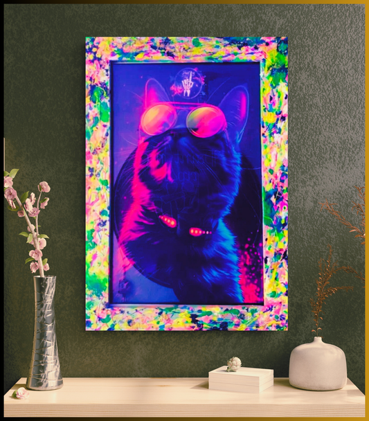 Cuadro Moderno Neon - Cat Digital