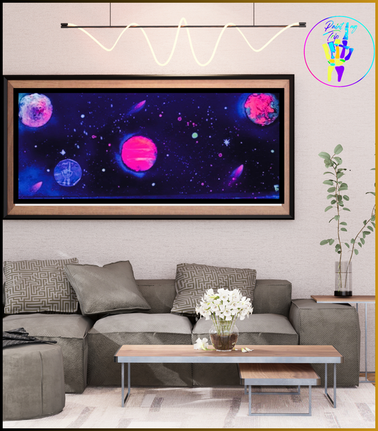 Cuadro  Neon Decorativo - Planetas Neon