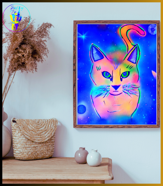 Cuadro decorativo - Gato Galactico