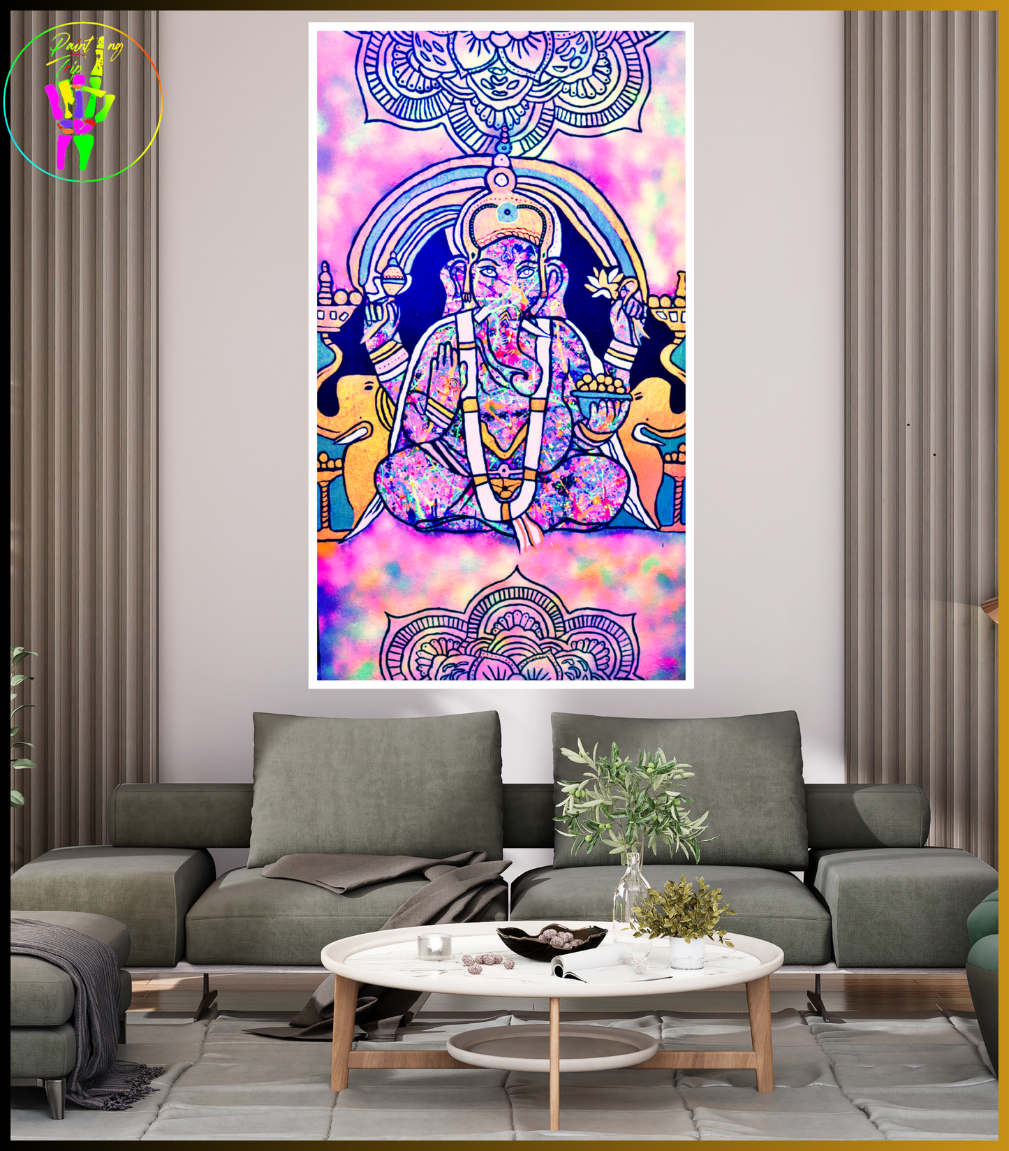 Cuadro Decorativo Neon - Ganesha Abundancia