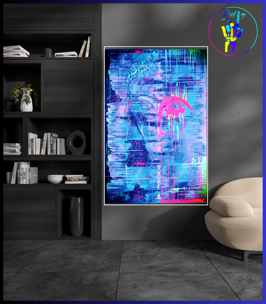 Cuadro Minimalista Neon - Buda Espiritual