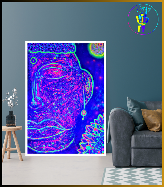 Cuadro Neon Decorativo - Buda Cosmico
