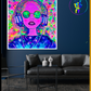 Cuadro Decorativo Neon - Mujer Music