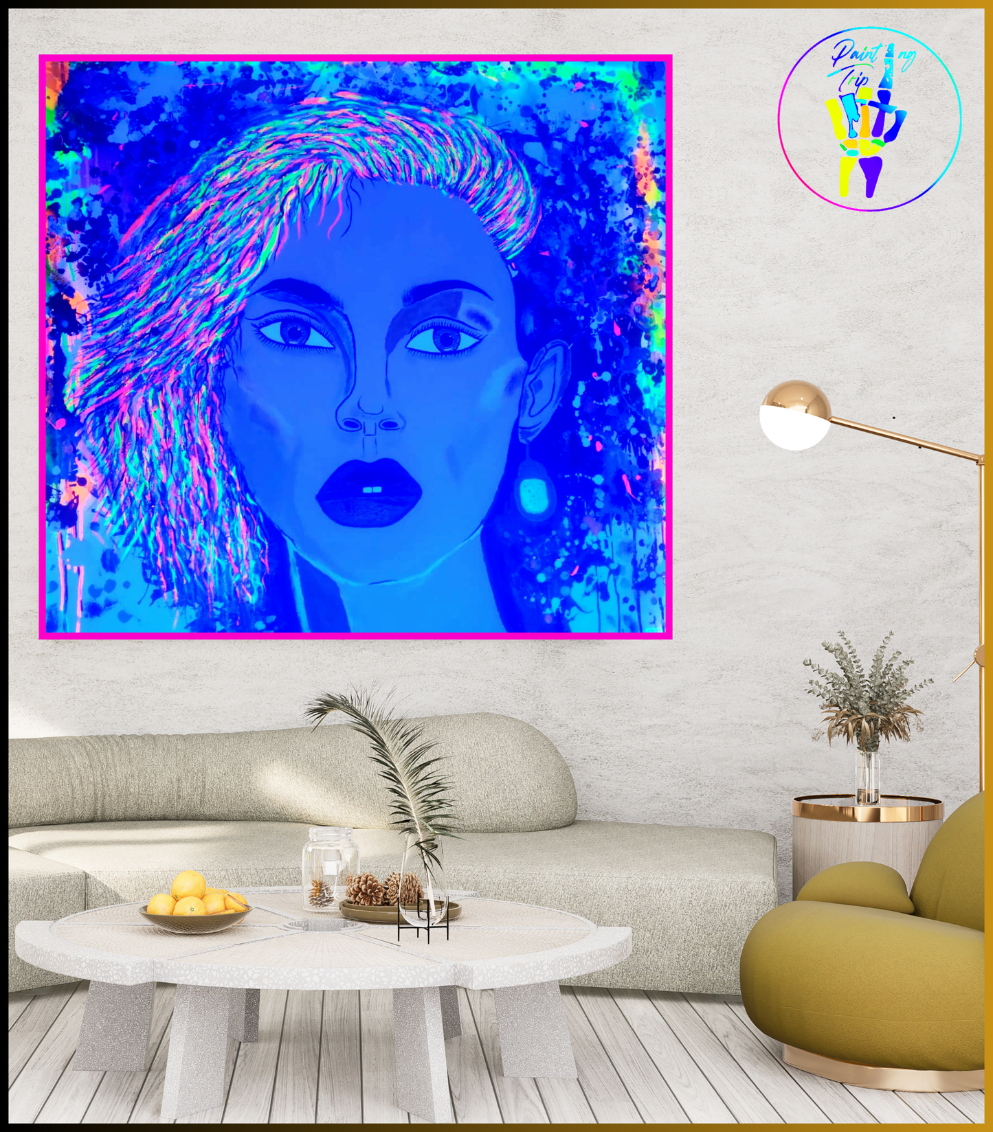 Cuadro Neon Decorativo - Mujer Realismo