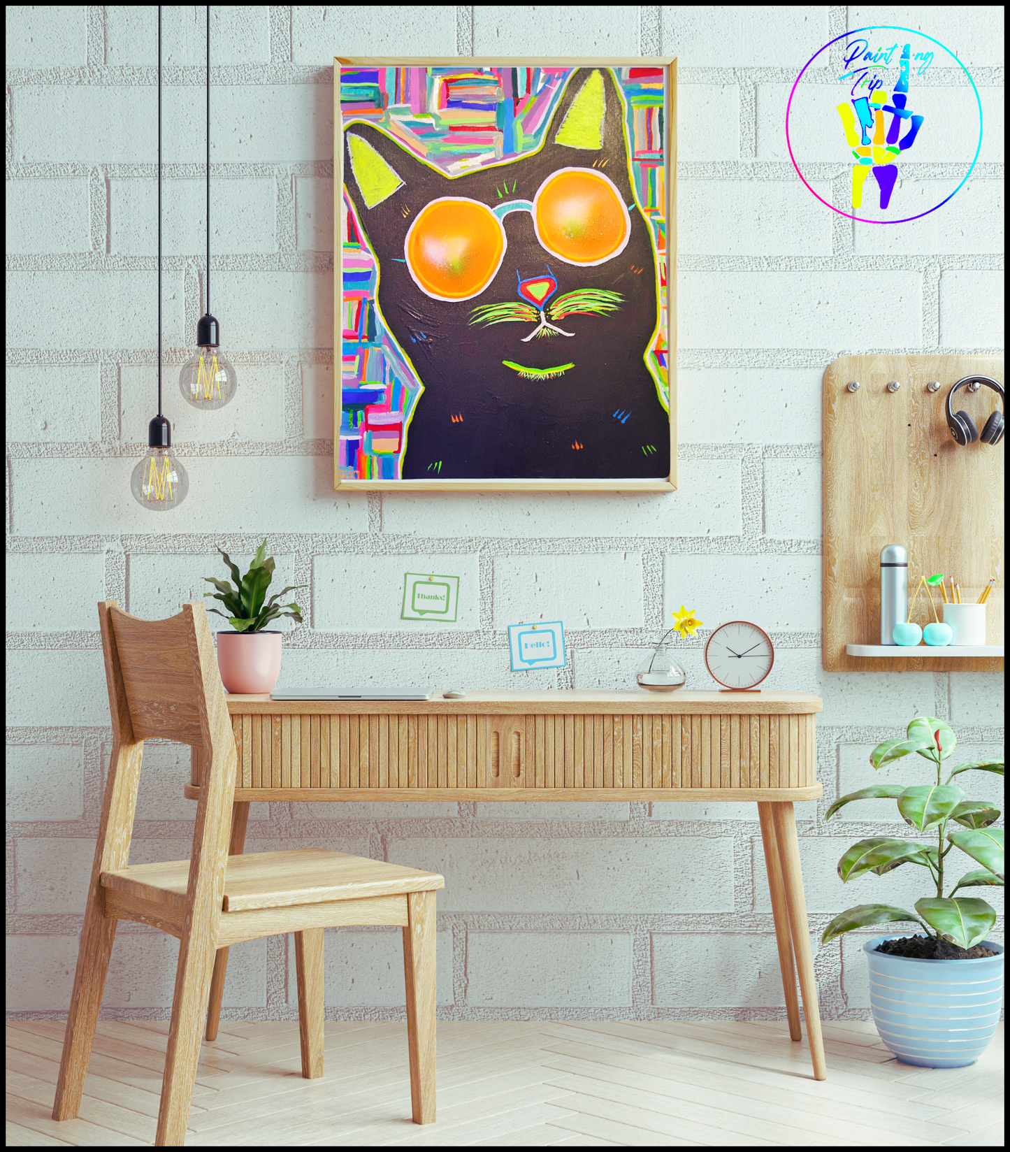 Cuadro Neon Painting Trip-Gato