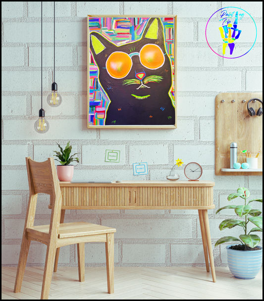 Cuadro Neon Painting Trip-Gato