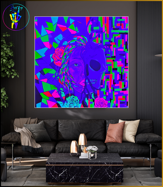 Cuadro Decorativo Neon. La Muerte y el Alma.