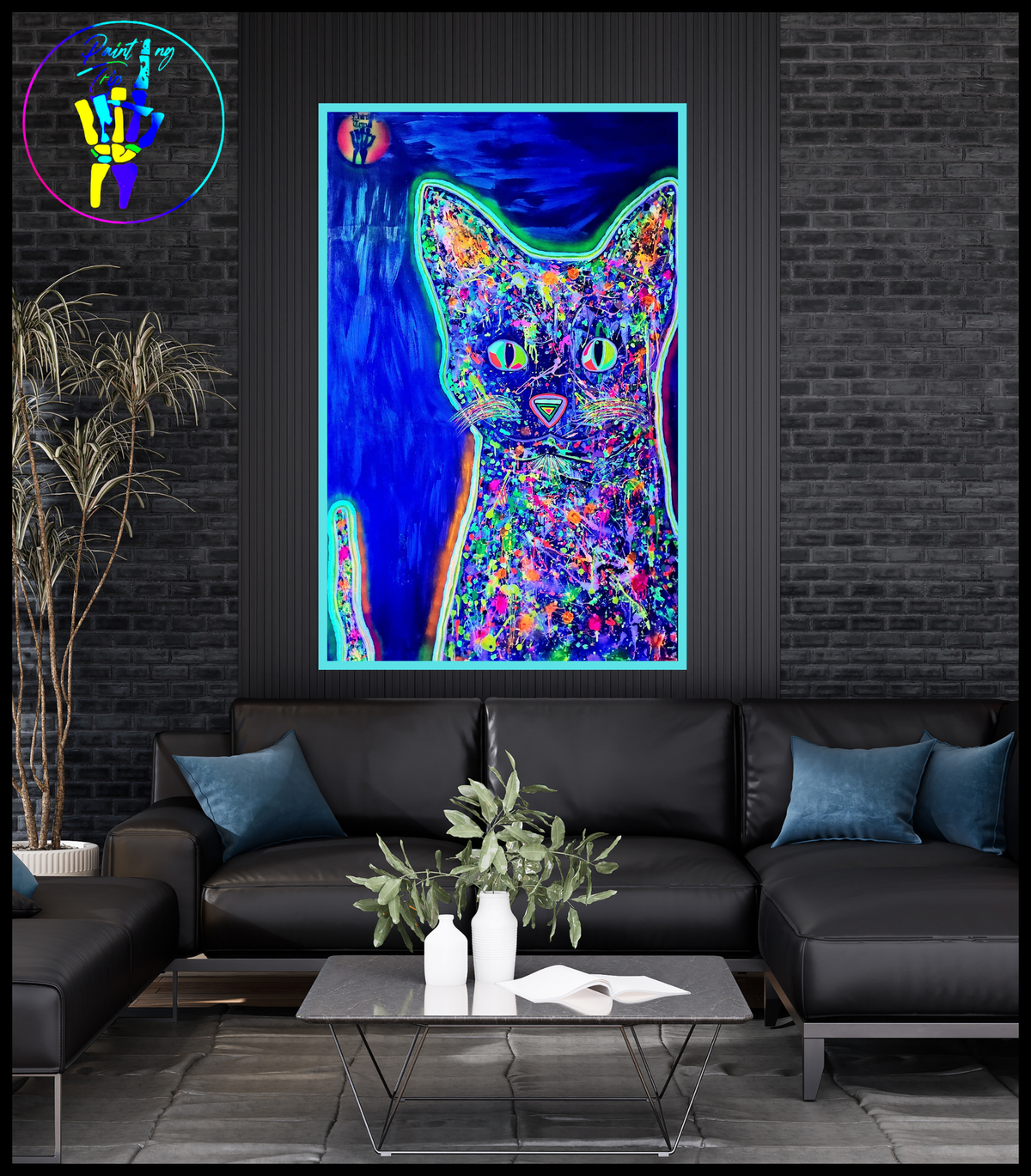Cuadro Decorativo Neon-Cat Neon.