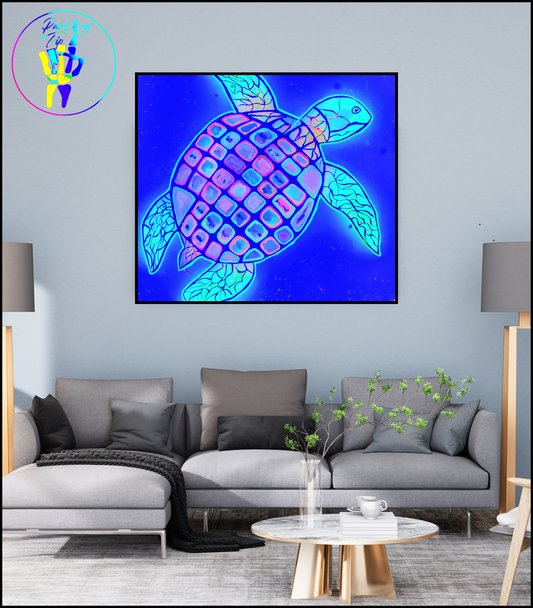 Cuadro Neon Decorativo- Tortuga