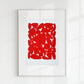 Pebbles Rojo - Grabado en linóleo - Arte decorativo