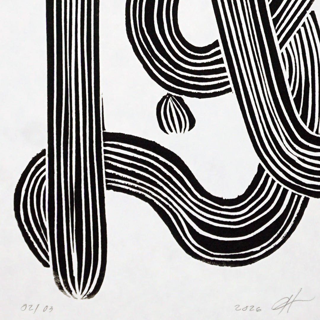 Cactus 01 - Grabado en linóleo - linografia decorativa