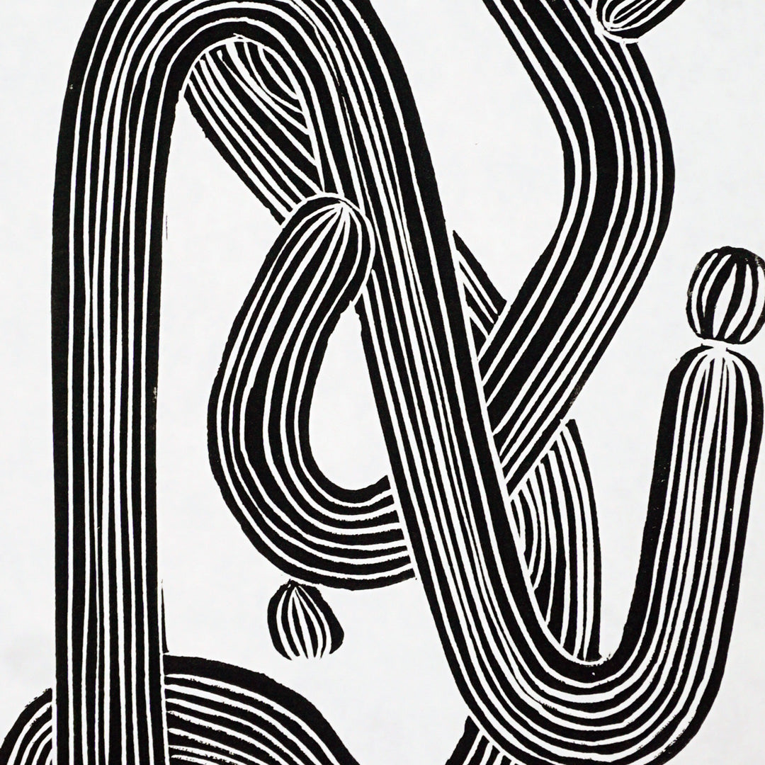 Cactus 01 - Grabado en linóleo - linografia decorativa