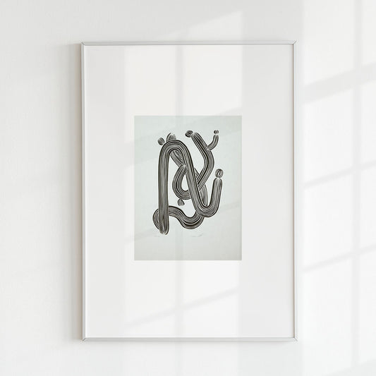 Cactus 01 - Grabado en linóleo - linografia decorativa