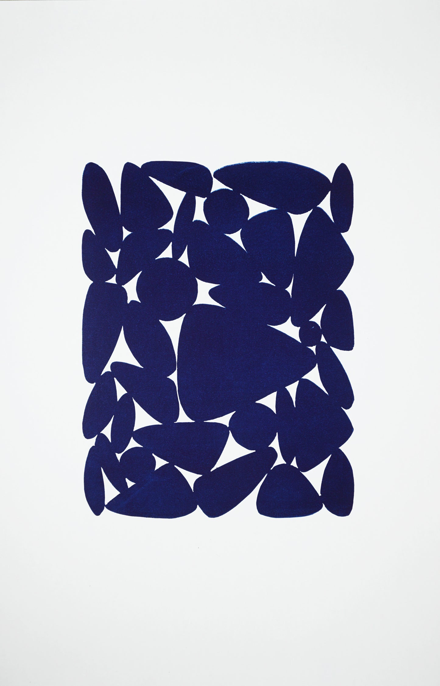 Pebbles Azul - Linografia- Arte decorativo