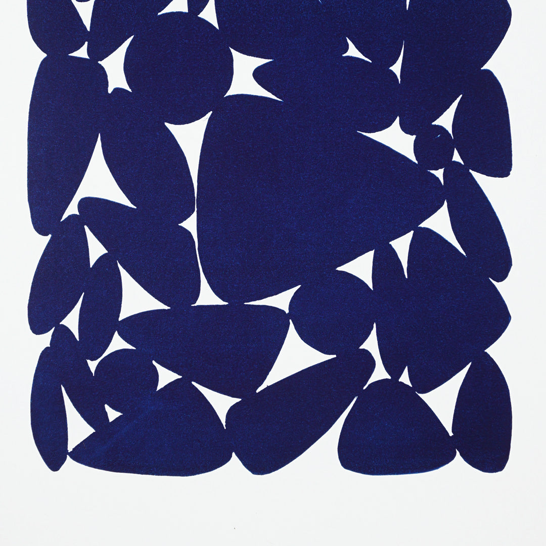 Pebbles Azul - Linografia- Arte decorativo