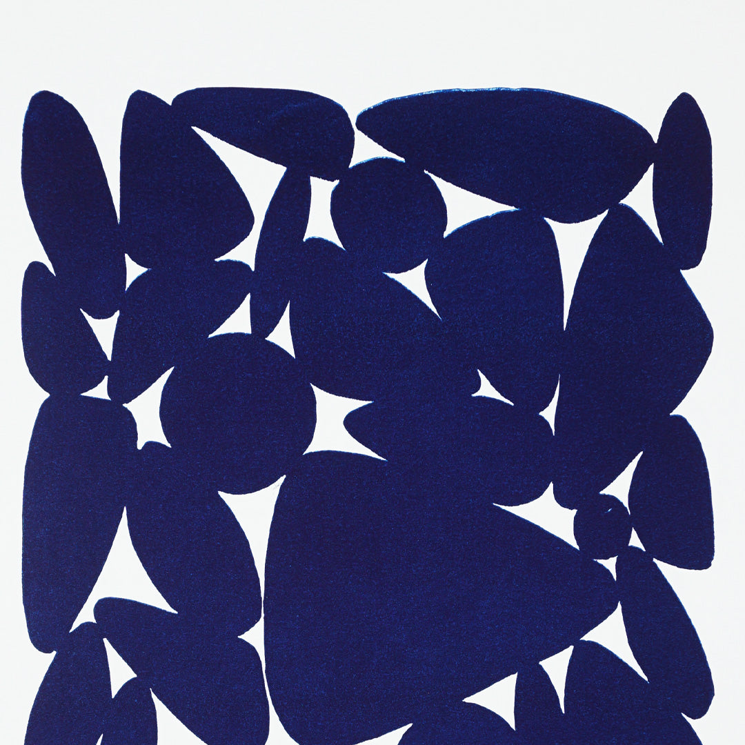 Pebbles Azul - Linografia- Arte decorativo