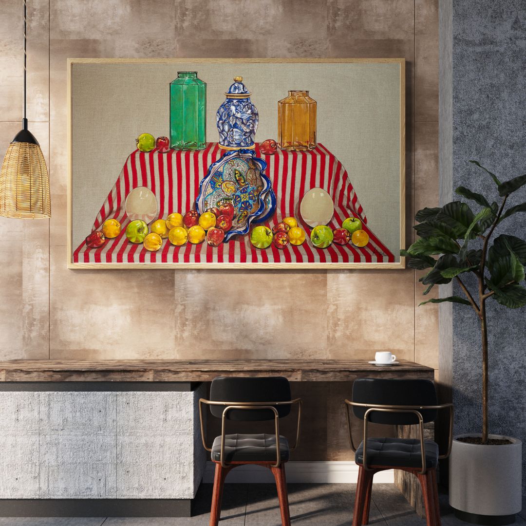 Naturaleza muerta con huevos de avestruz