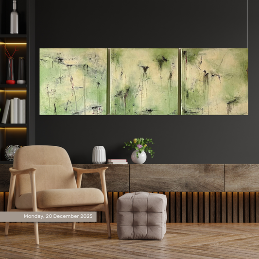 Pintura Abstracta - Musgo y ceniza