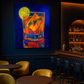 Arte contemporáneo- Liquid Fire-Blue Gold Cocktail