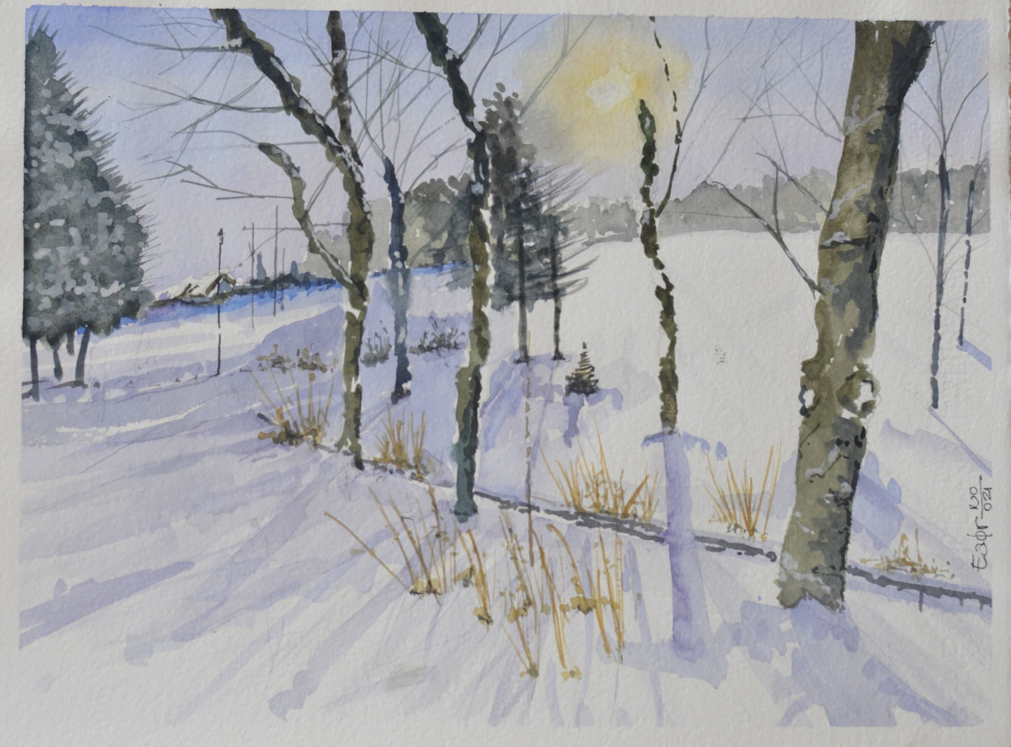 Pintura - Invierno en Canadá