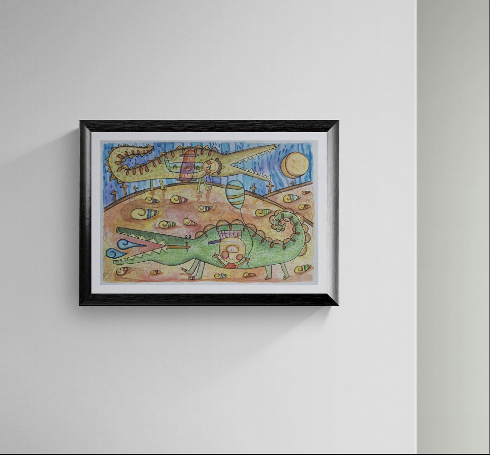 Obra de Arte Original - Juegos de Cocodrilos