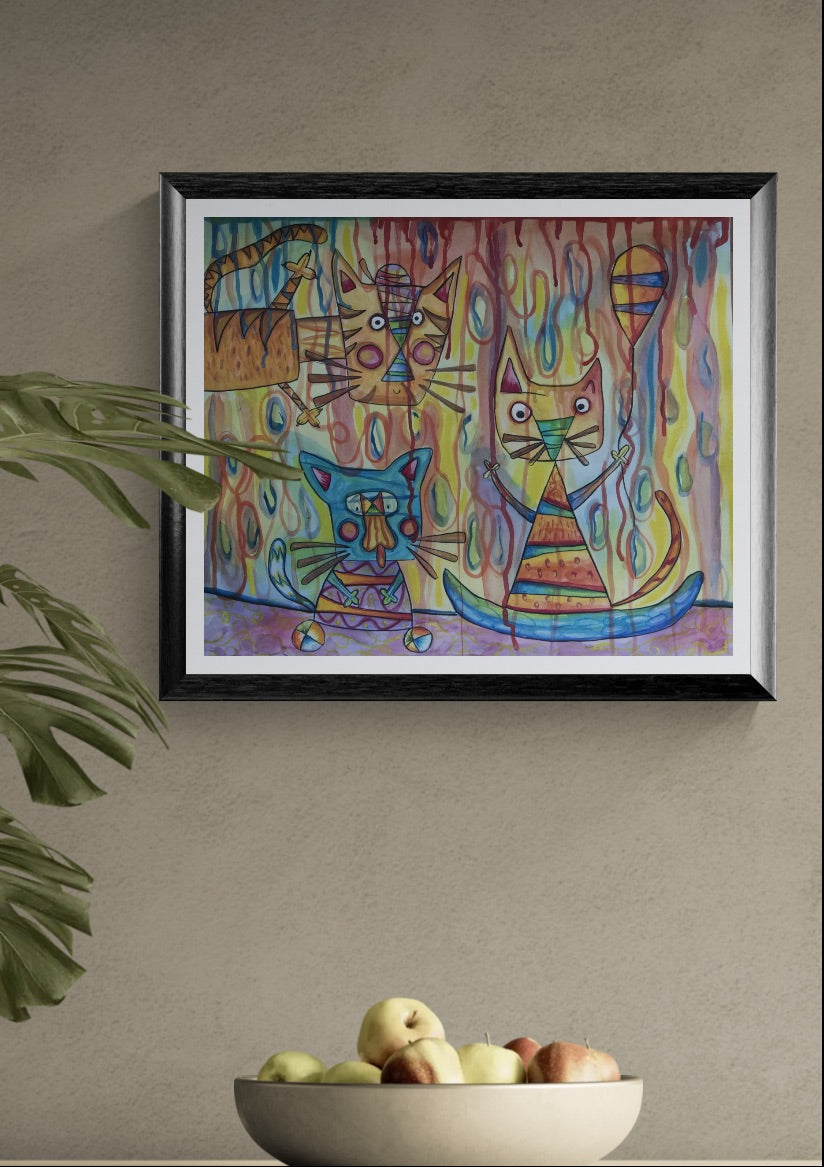 Obra de Arte Original - Los tres Chatons