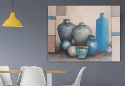 Obra de arte original  "Bodegon Azul "