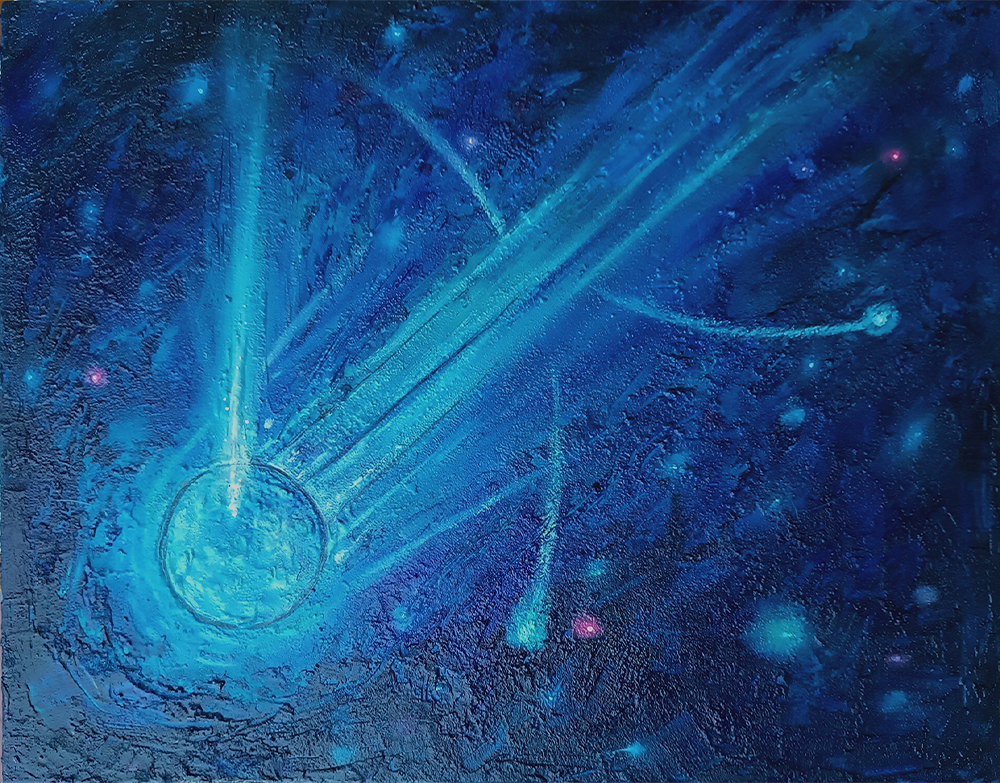 Cuadro al óleo - Cometa