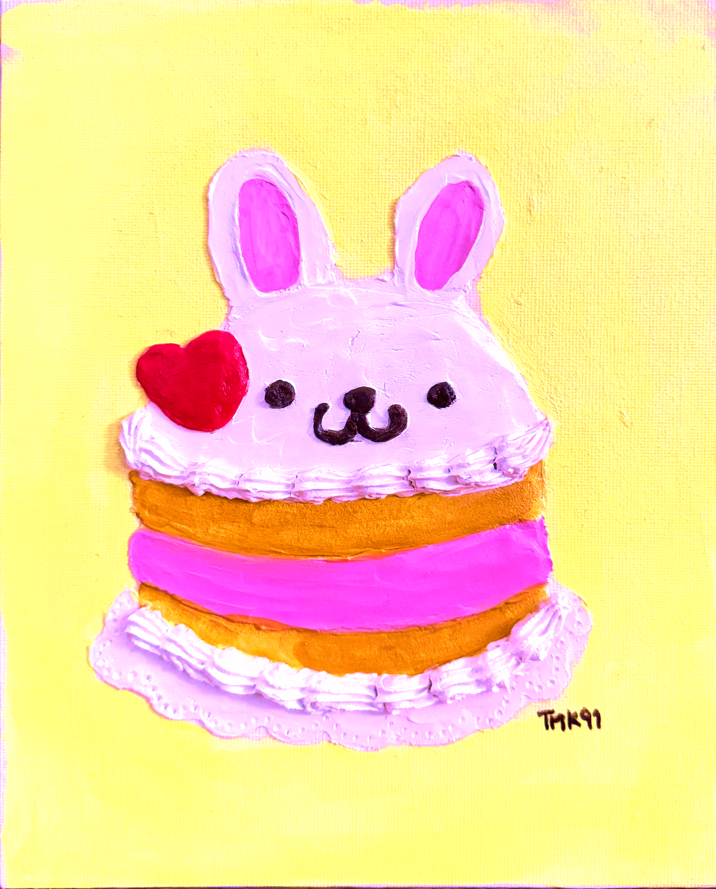 Bunny Shortcake | Pintura Original Kawaii Acrilico TMK91
