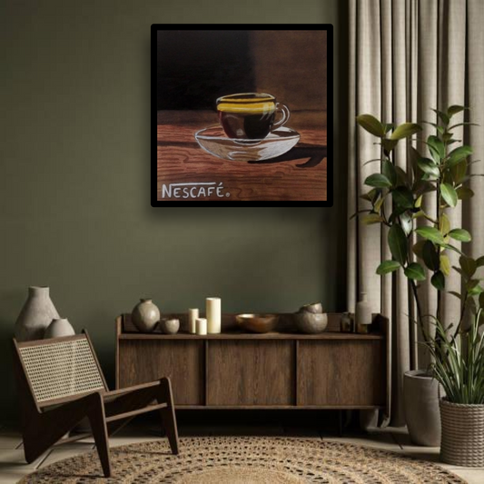 Arte Decorativo -Consumismo Capitalizado En Una Taza De Café