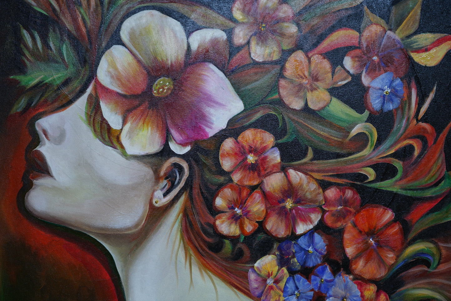 Woman with flowers