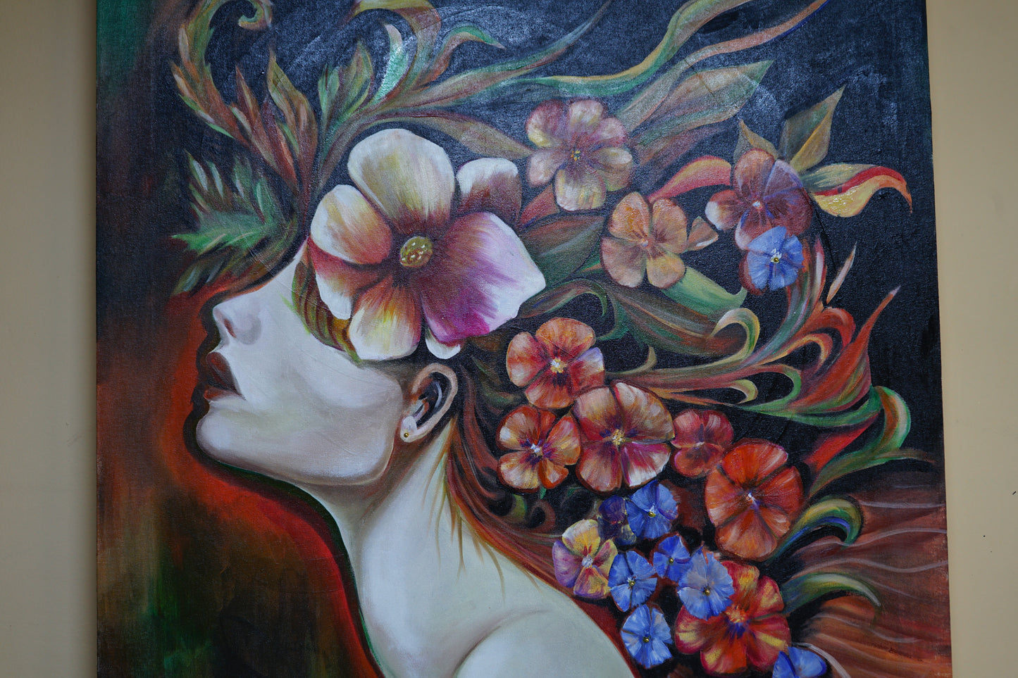 Woman with flowers