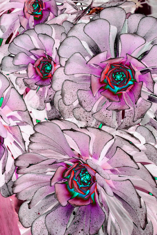 FLORES CON CENTRO AZUL